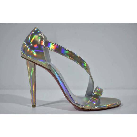 Christian Louboutin Astridal 100 Gold Patent Psychic Strap Sandal Heel Pump 39.5 - Picture 2 of 12